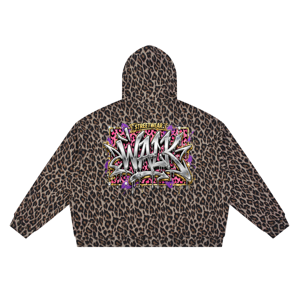 Unisex Leopard Full Zip Hoodie