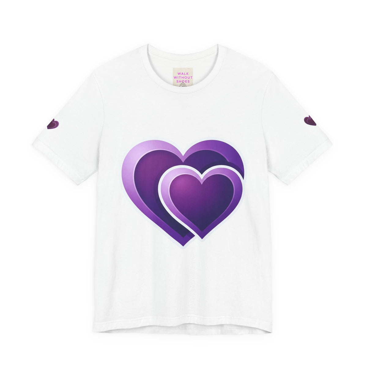 Purple Layered Hearts T-Shirt — Romantic Graphic Tee for Valentine’s Day & Everyday