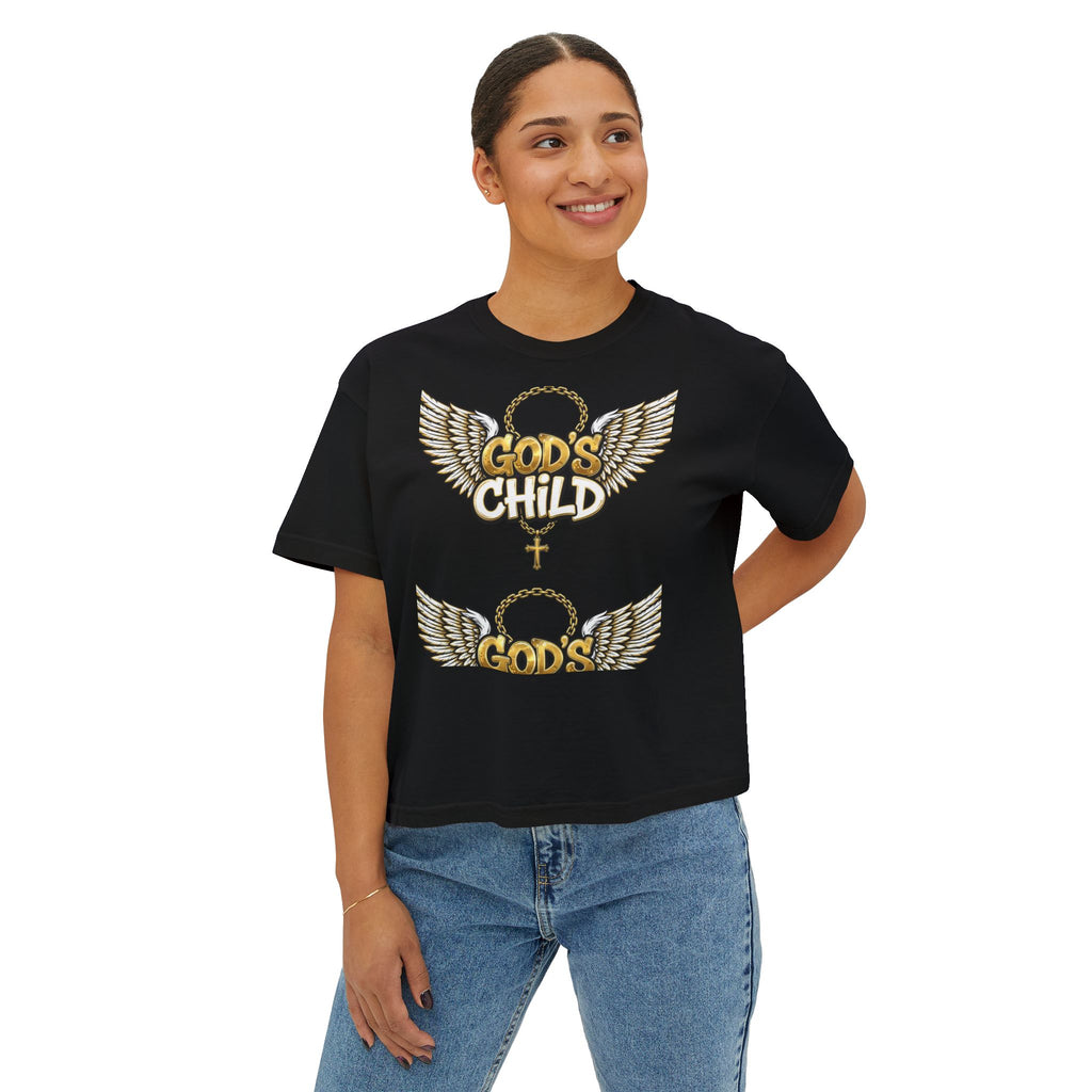 God's Child Boxy Tee — Earth & Unity Graphic Women's Shirt