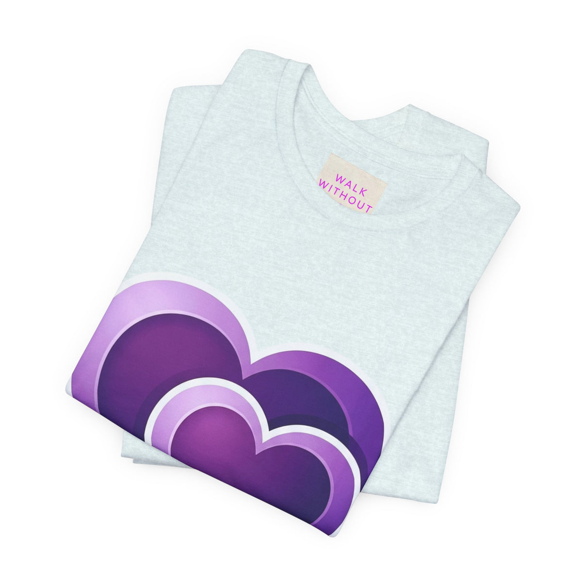 Purple Layered Hearts T-Shirt — Romantic Graphic Tee for Valentine’s Day & Everyday