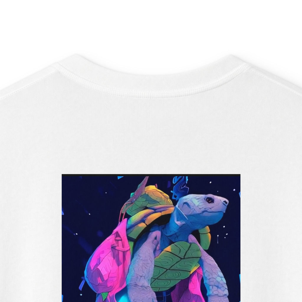 Kids Turtle Skateboard Graphic Tee — Neon Surf Skateboarder Design