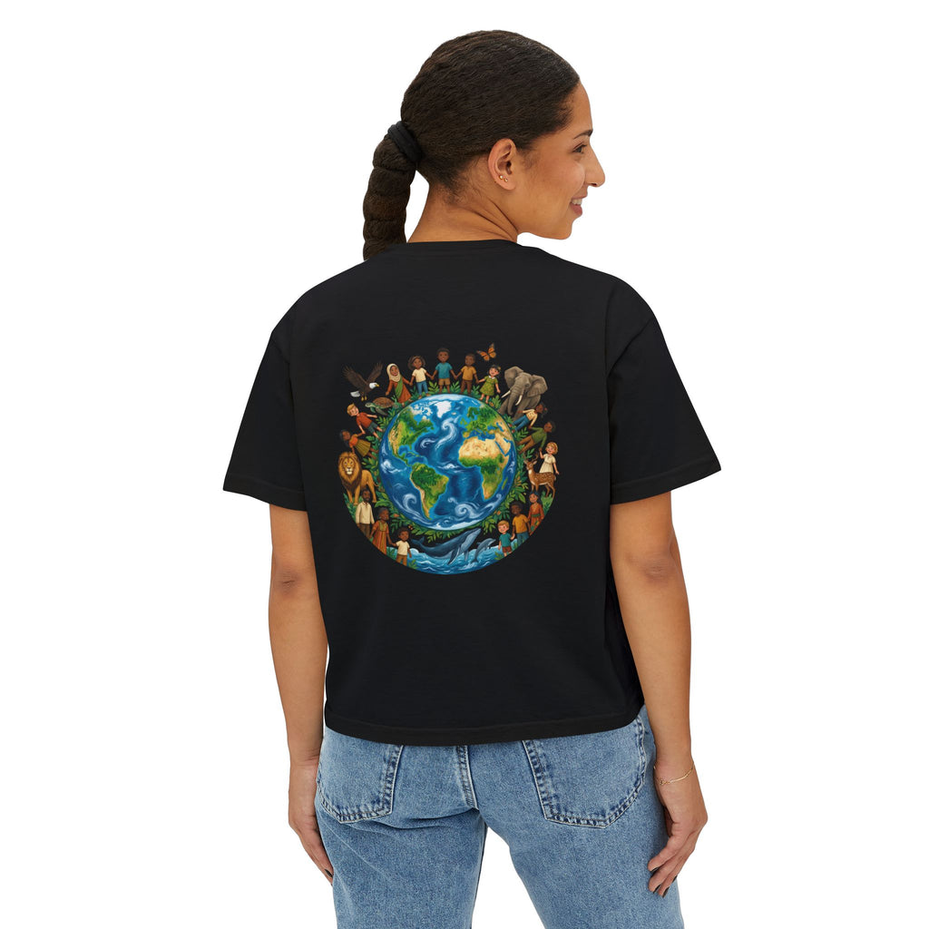 God's Child Boxy Tee — Earth & Unity Graphic Women's Shirt