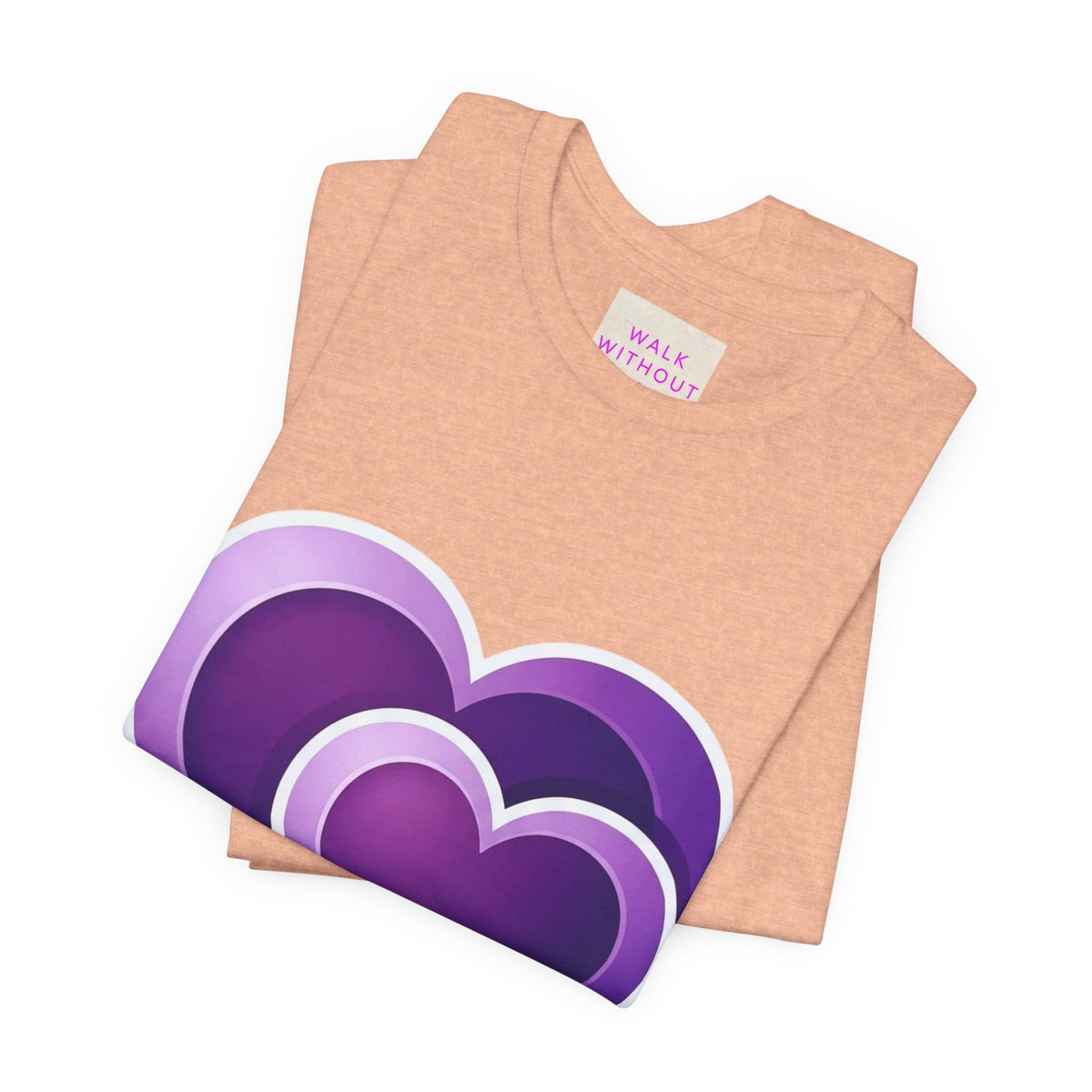 Purple Layered Hearts T-Shirt — Romantic Graphic Tee for Valentine’s Day & Everyday