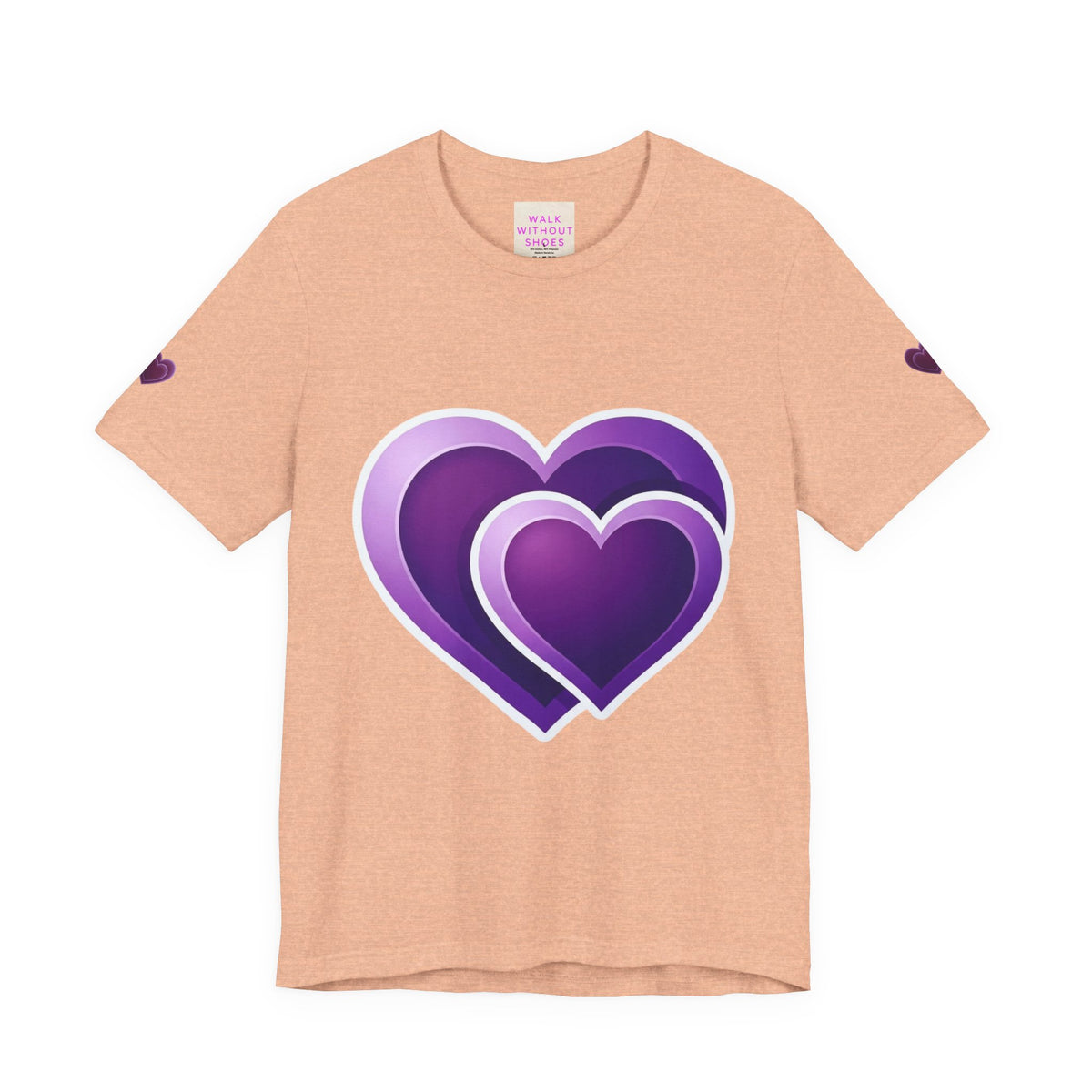 Purple Layered Hearts T-Shirt — Romantic Graphic Tee for Valentine’s Day & Everyday