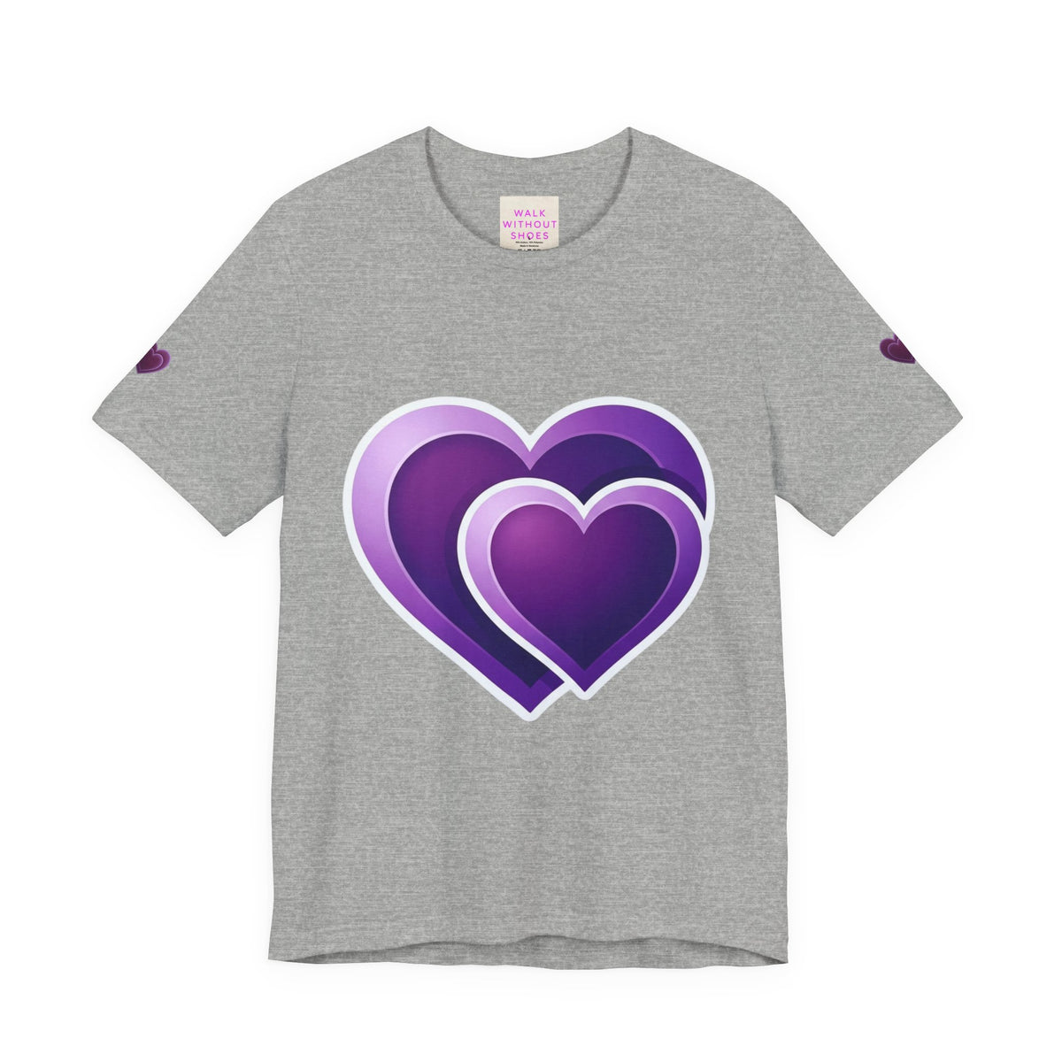 Purple Layered Hearts T-Shirt — Romantic Graphic Tee for Valentine’s Day & Everyday