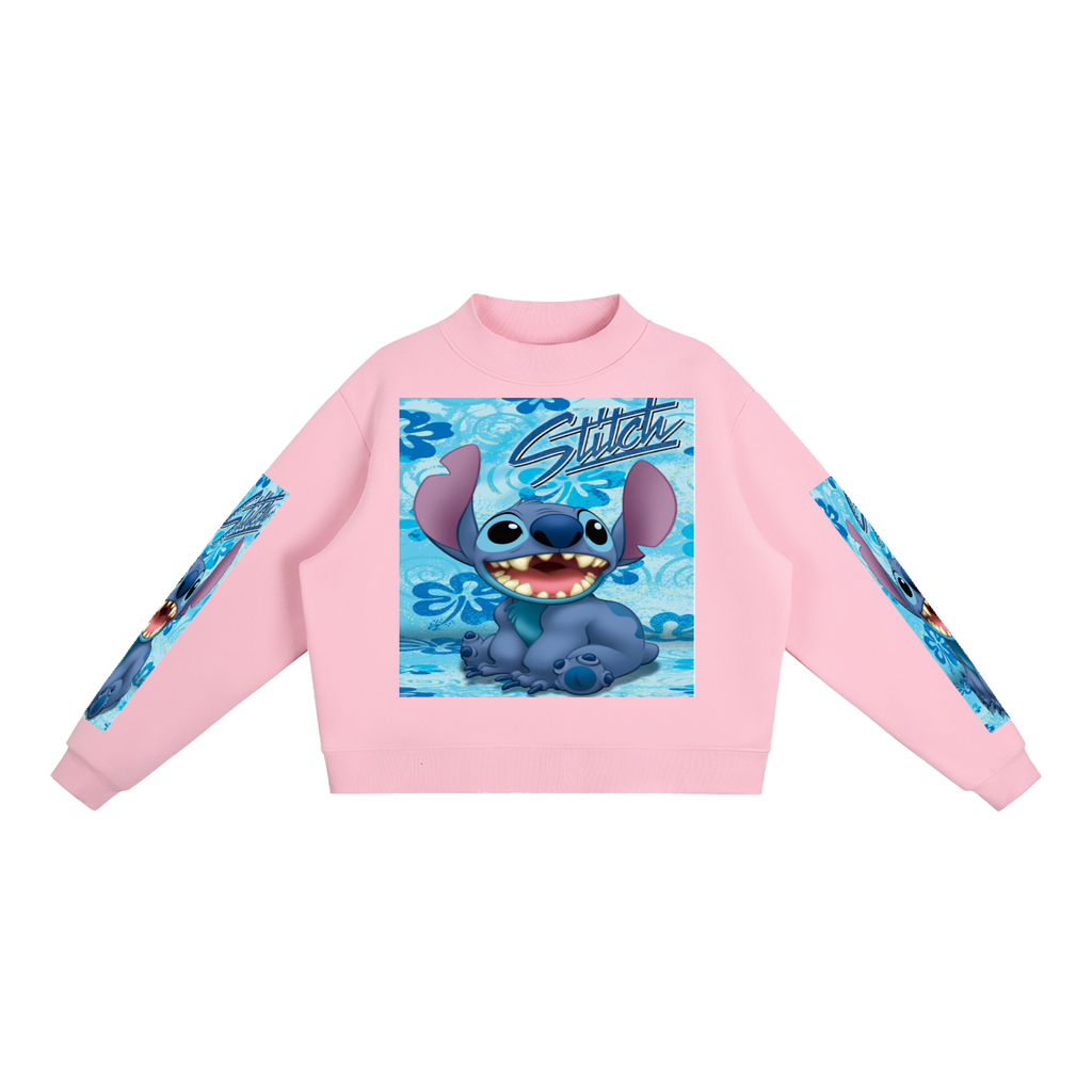 Essential Fleece Mock-Neck Crew Sweatshirt