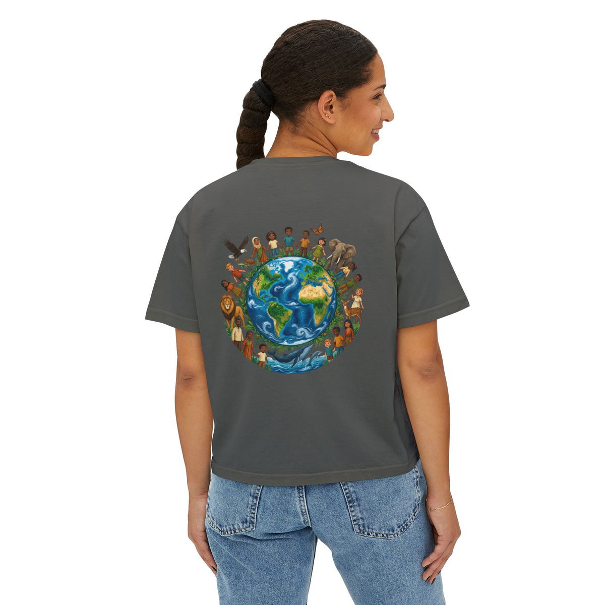 God's Child Boxy Tee — Earth & Unity Graphic Women's Shirt