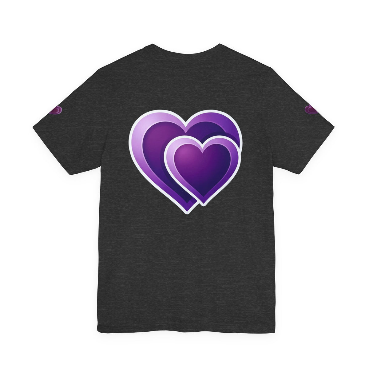 Purple Layered Hearts T-Shirt — Romantic Graphic Tee for Valentine’s Day & Everyday