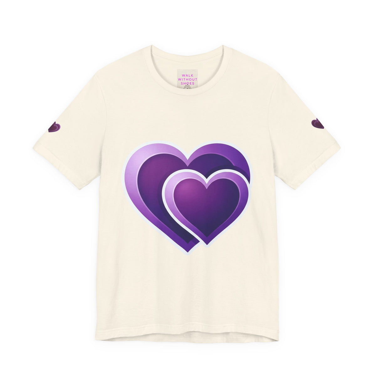 Purple Layered Hearts T-Shirt — Romantic Graphic Tee for Valentine’s Day & Everyday