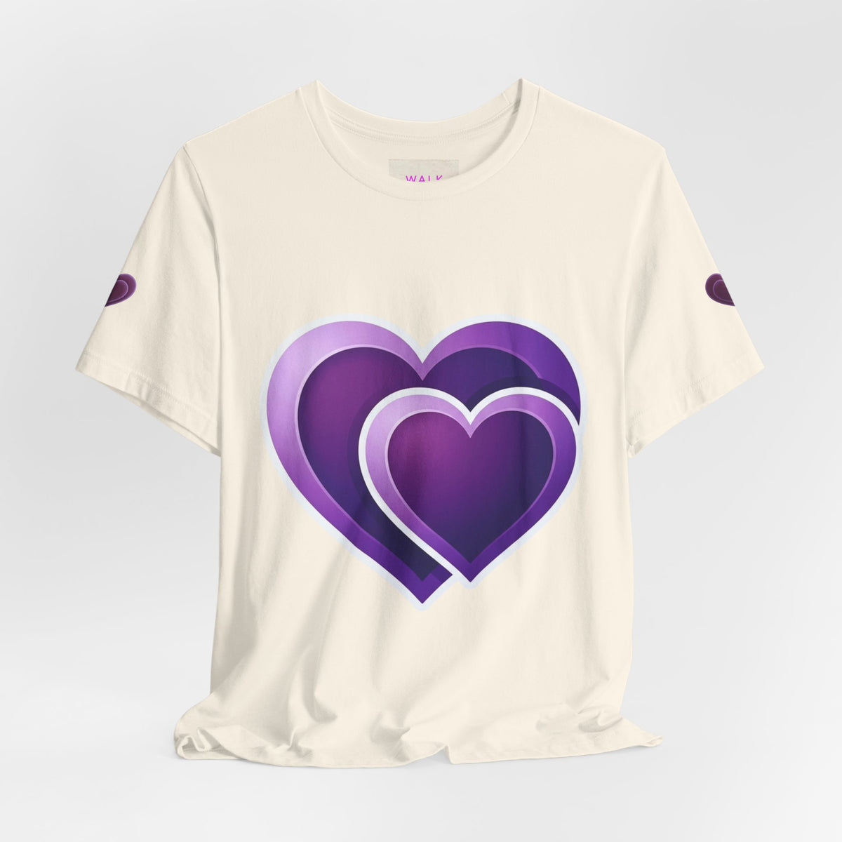 Purple Layered Hearts T-Shirt — Romantic Graphic Tee for Valentine’s Day & Everyday