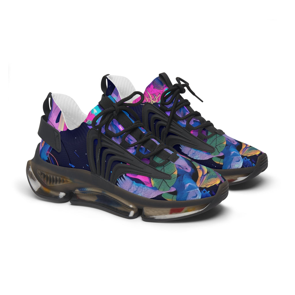 Women’s Mesh Sneakers — Colorful Floral Abstract Athletic Shoes