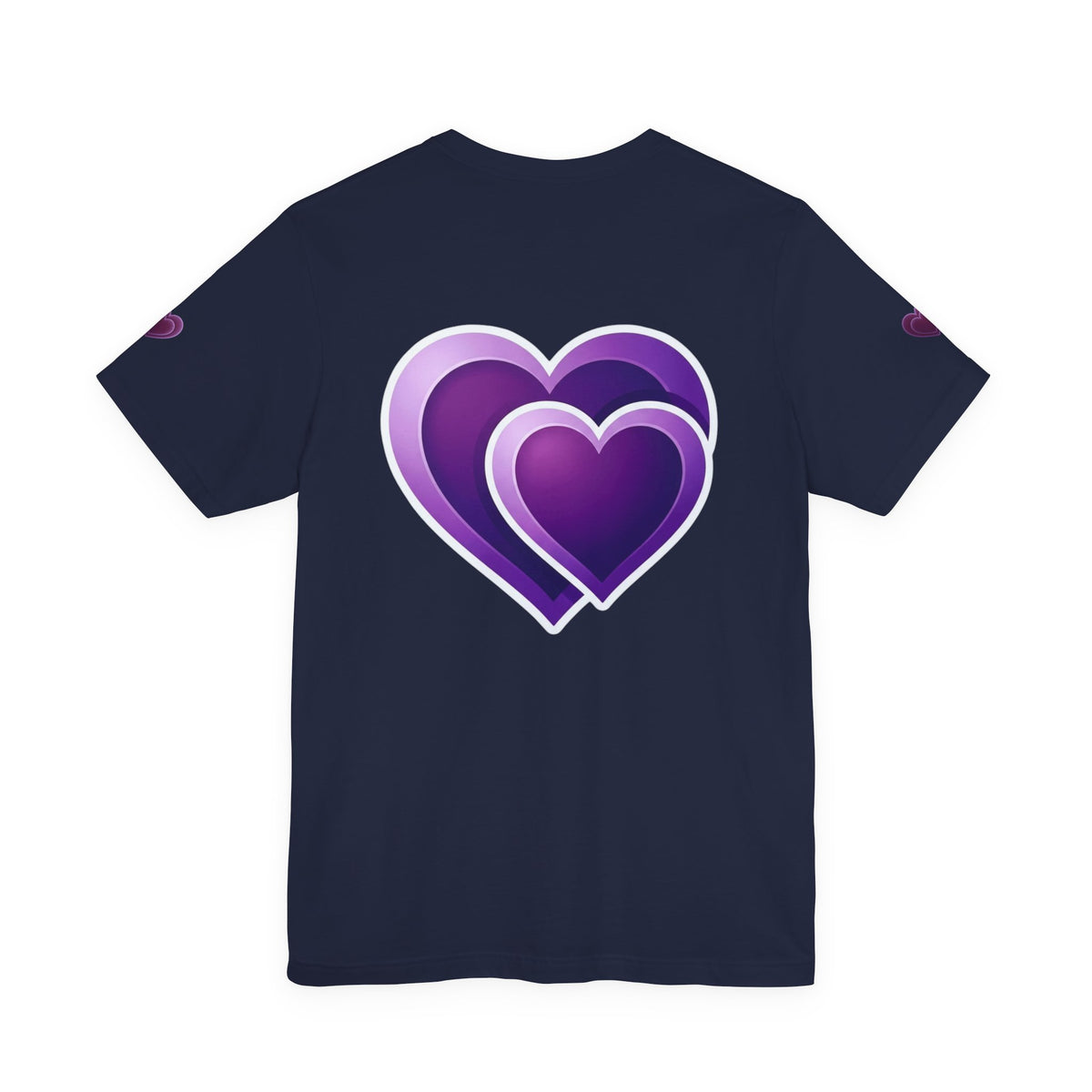Purple Layered Hearts T-Shirt — Romantic Graphic Tee for Valentine’s Day & Everyday