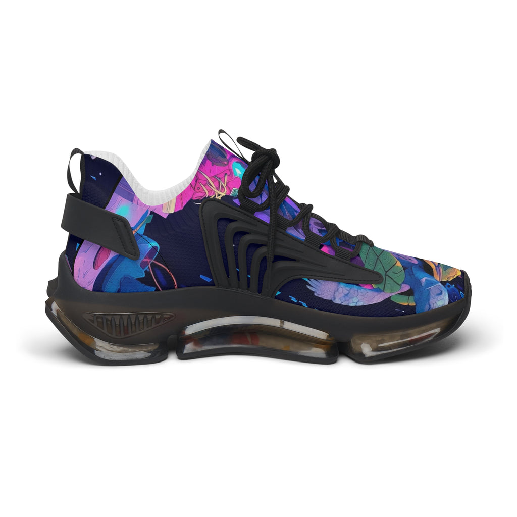 Women’s Mesh Sneakers — Colorful Floral Abstract Athletic Shoes