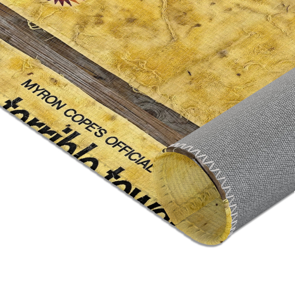 Vintage 'The Terrible Towel' Yellow Fan Rug – Sports Memorabilia Area Rug