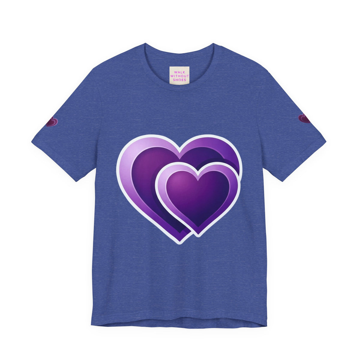 Purple Layered Hearts T-Shirt — Romantic Graphic Tee for Valentine’s Day & Everyday