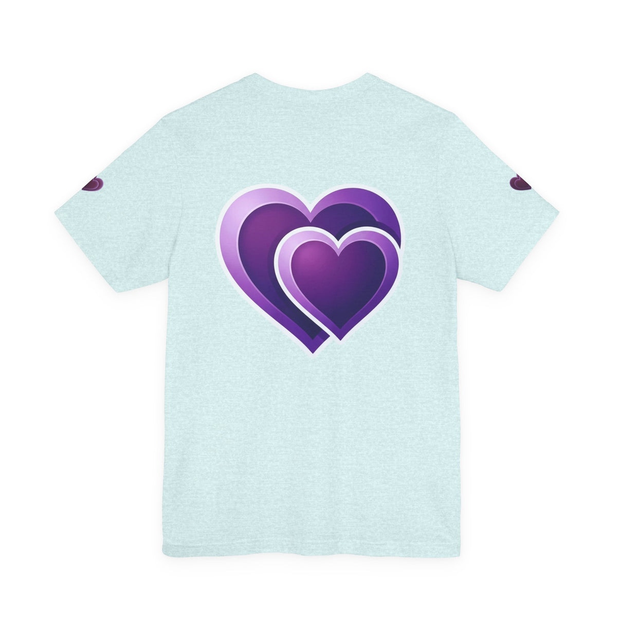 Purple Layered Hearts T-Shirt — Romantic Graphic Tee for Valentine’s Day & Everyday