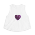 Purple Heart Crop Top — Women's Cute Minimal Heart Graphic Tank