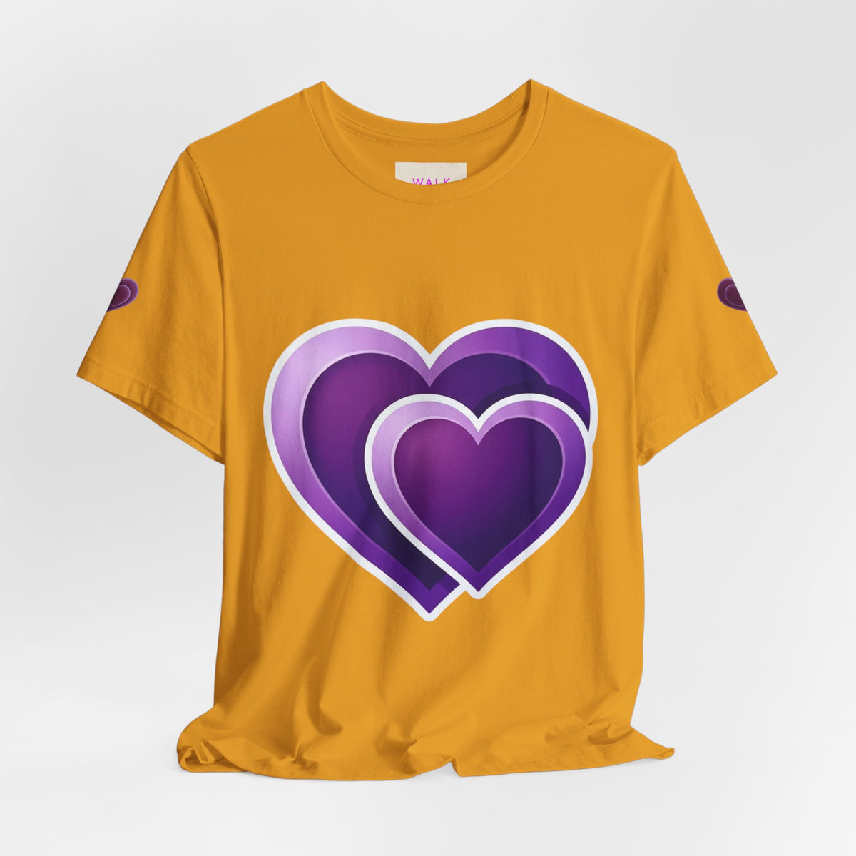Purple Layered Hearts T-Shirt — Romantic Graphic Tee for Valentine’s Day & Everyday