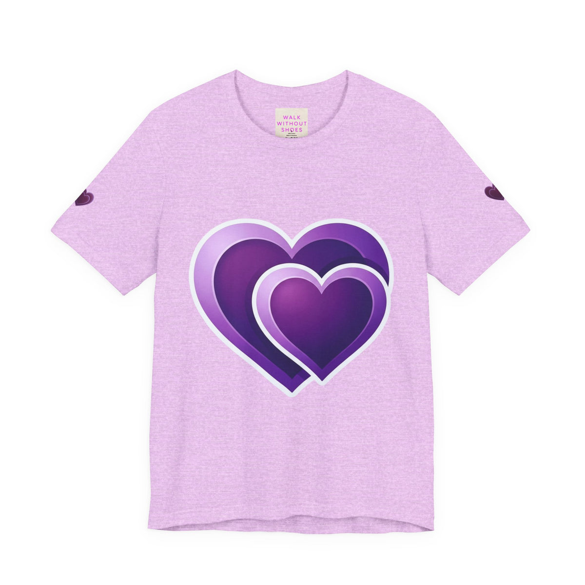 Purple Layered Hearts T-Shirt — Romantic Graphic Tee for Valentine’s Day & Everyday