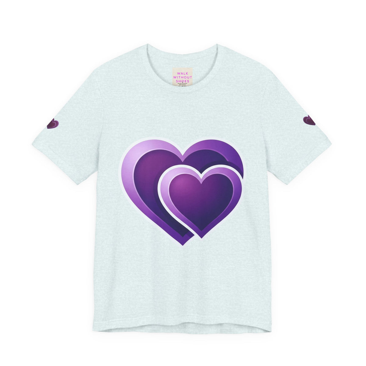 Purple Layered Hearts T-Shirt — Romantic Graphic Tee for Valentine’s Day & Everyday