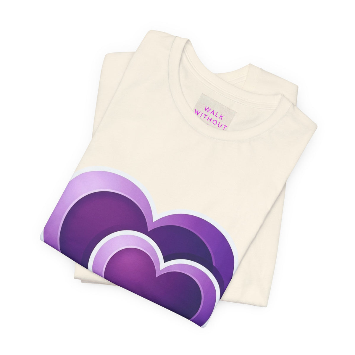 Purple Layered Hearts T-Shirt — Romantic Graphic Tee for Valentine’s Day & Everyday