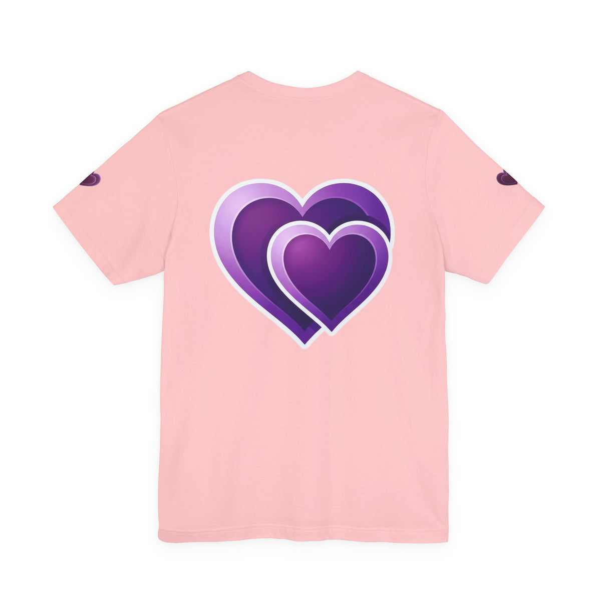 Purple Layered Hearts T-Shirt — Romantic Graphic Tee for Valentine’s Day & Everyday