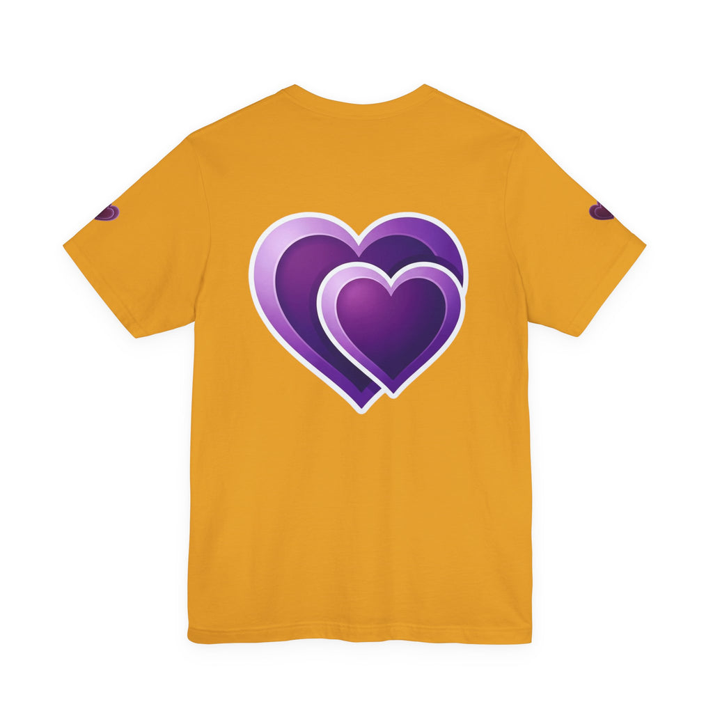 Purple Layered Hearts T-Shirt — Romantic Graphic Tee for Valentine’s Day & Everyday