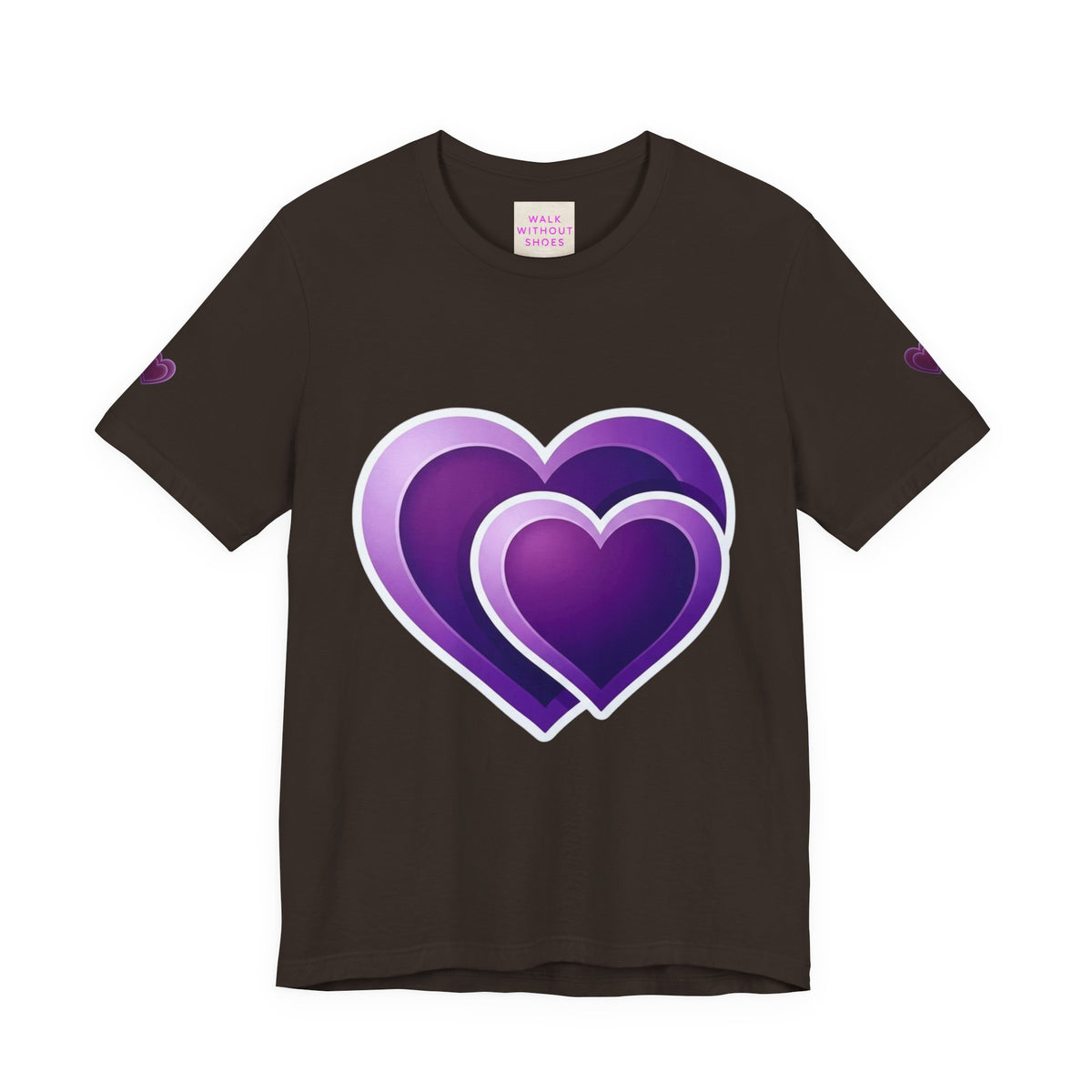 Purple Layered Hearts T-Shirt — Romantic Graphic Tee for Valentine’s Day & Everyday