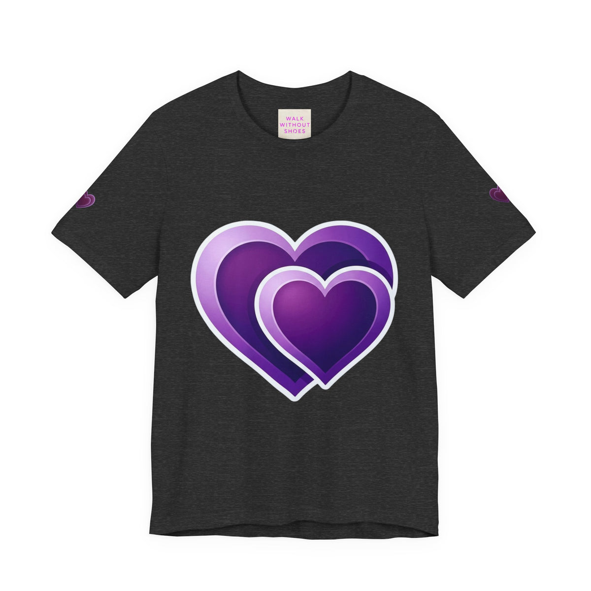 Purple Layered Hearts T-Shirt — Romantic Graphic Tee for Valentine’s Day & Everyday