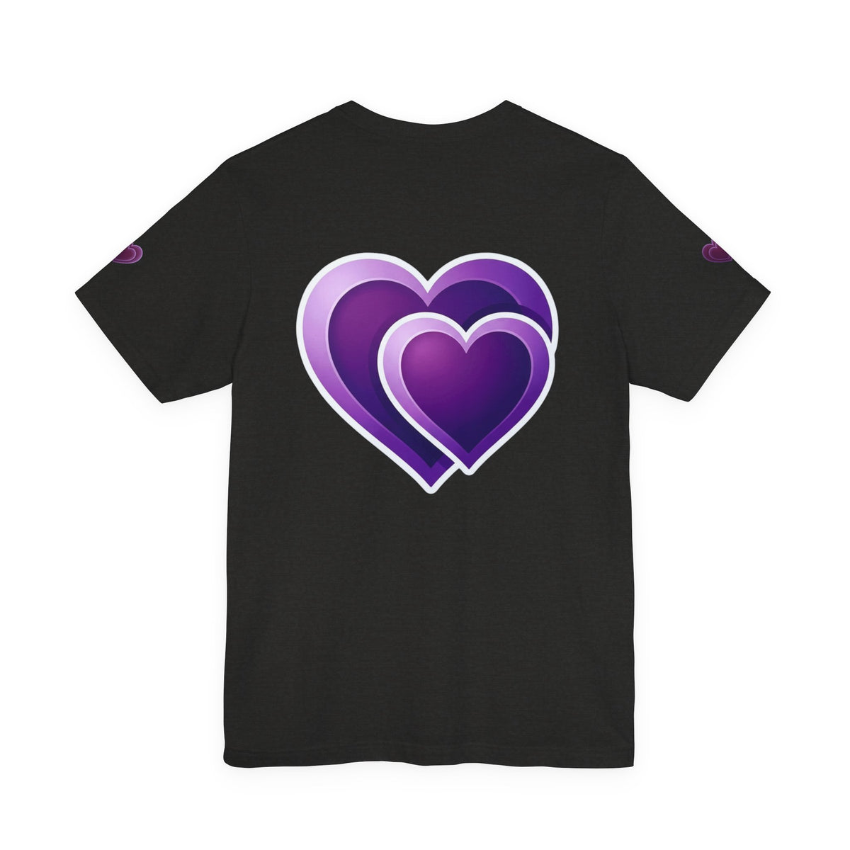 Purple Layered Hearts T-Shirt — Romantic Graphic Tee for Valentine’s Day & Everyday