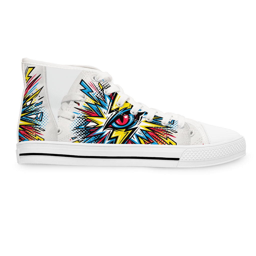 Women's High Top Sneakers — Colorful Pop Art Eye Graphic Sneakers