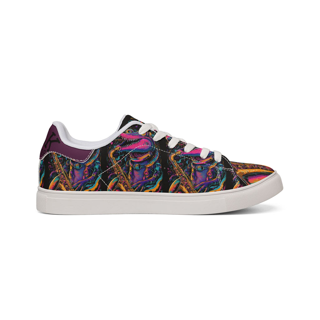 Low-Top Sneakers — Neon Saxophone Musician Print