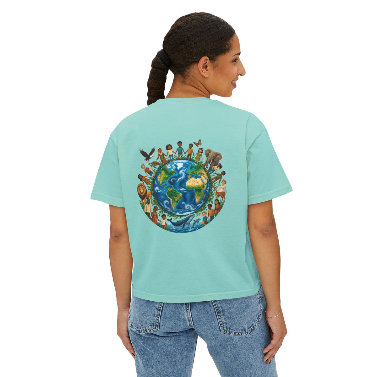 God's Child Boxy Tee — Earth & Unity Graphic Women's Shirt