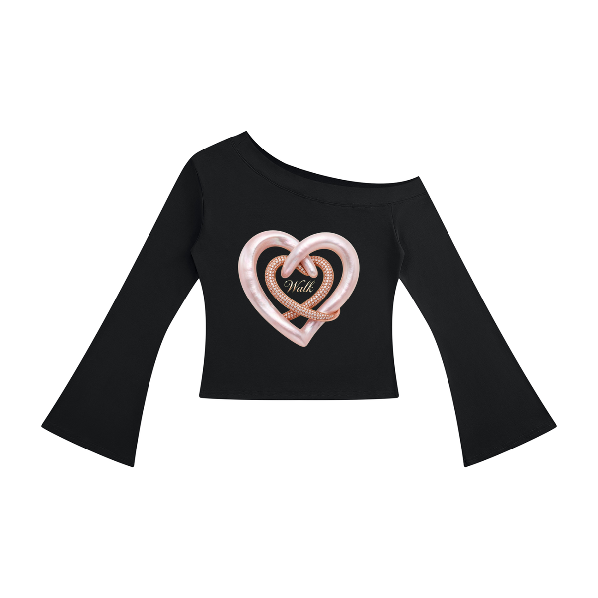 Women's Off-Shoulder Bell Sleeve T-Shirt