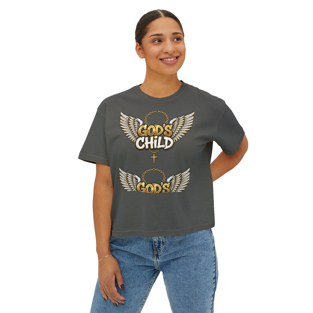 God's Child Boxy Tee — Earth & Unity Graphic Women's Shirt