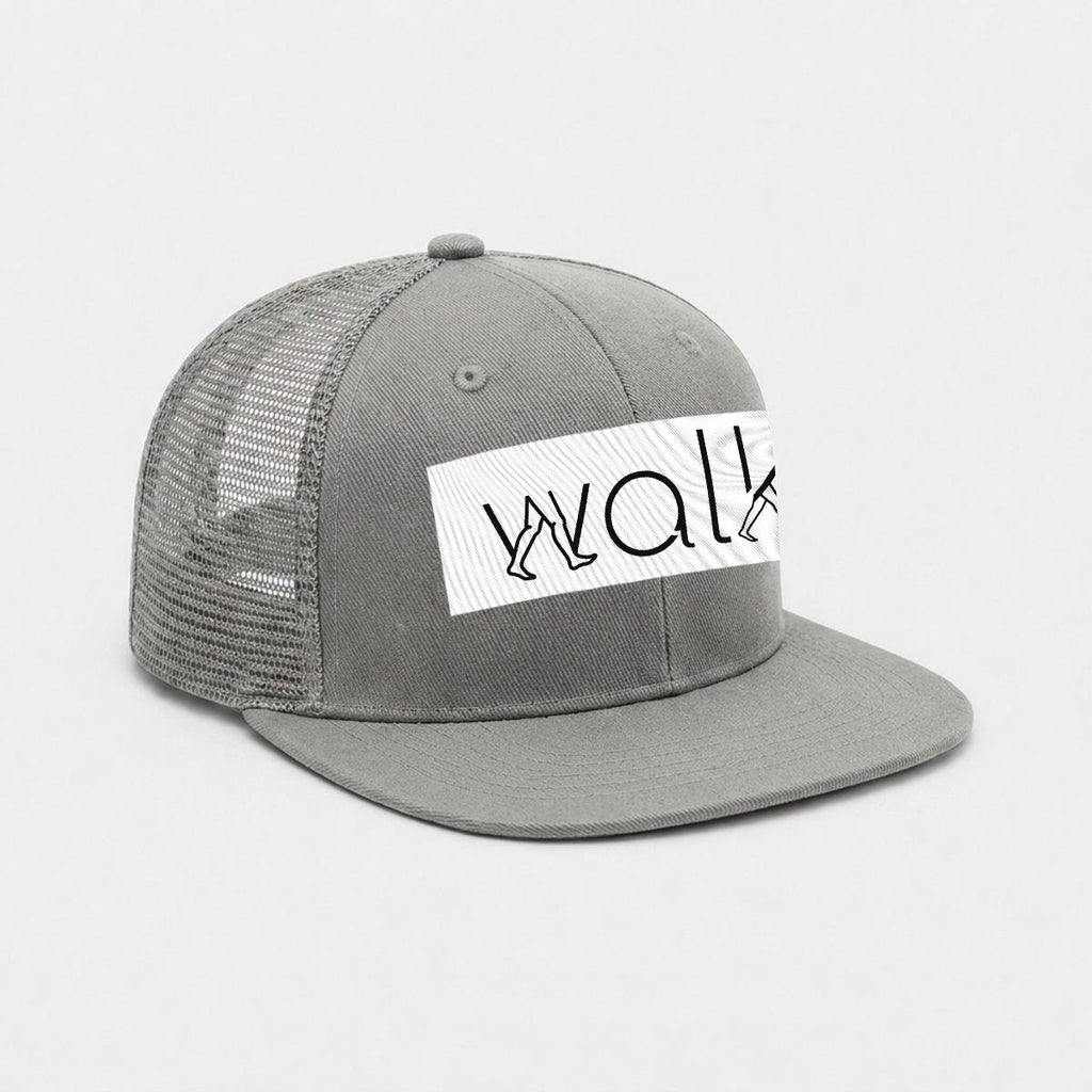 Embroidery Flat-Brim Mesh Cap