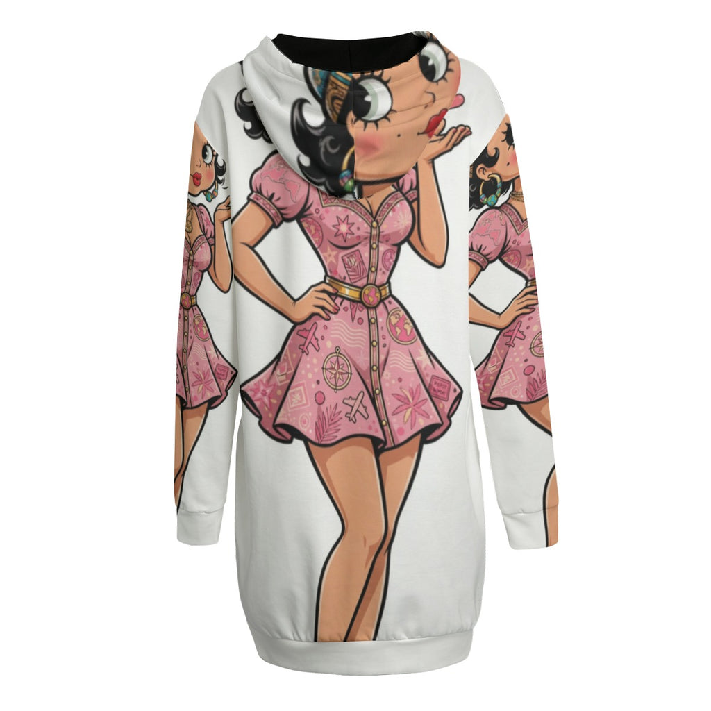 All-Over Print Women's Long Hoodie | Interlock