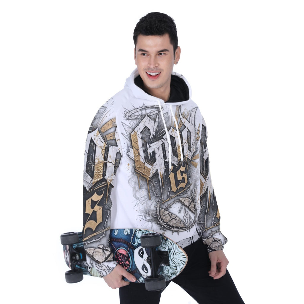 All-Over Print Men's Heavy Fleece Raglan Hoodie