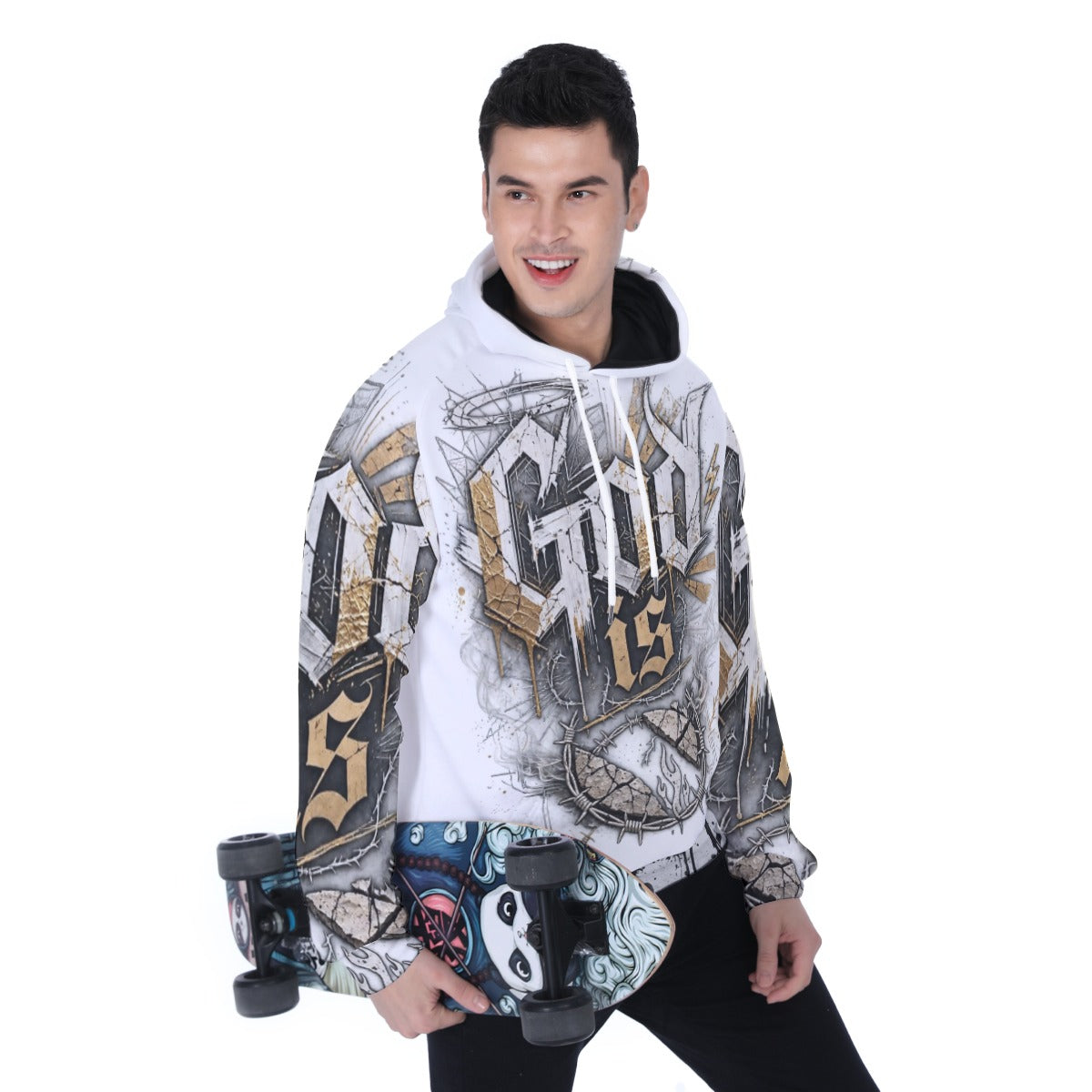All-Over Print Men's Heavy Fleece Raglan Hoodie