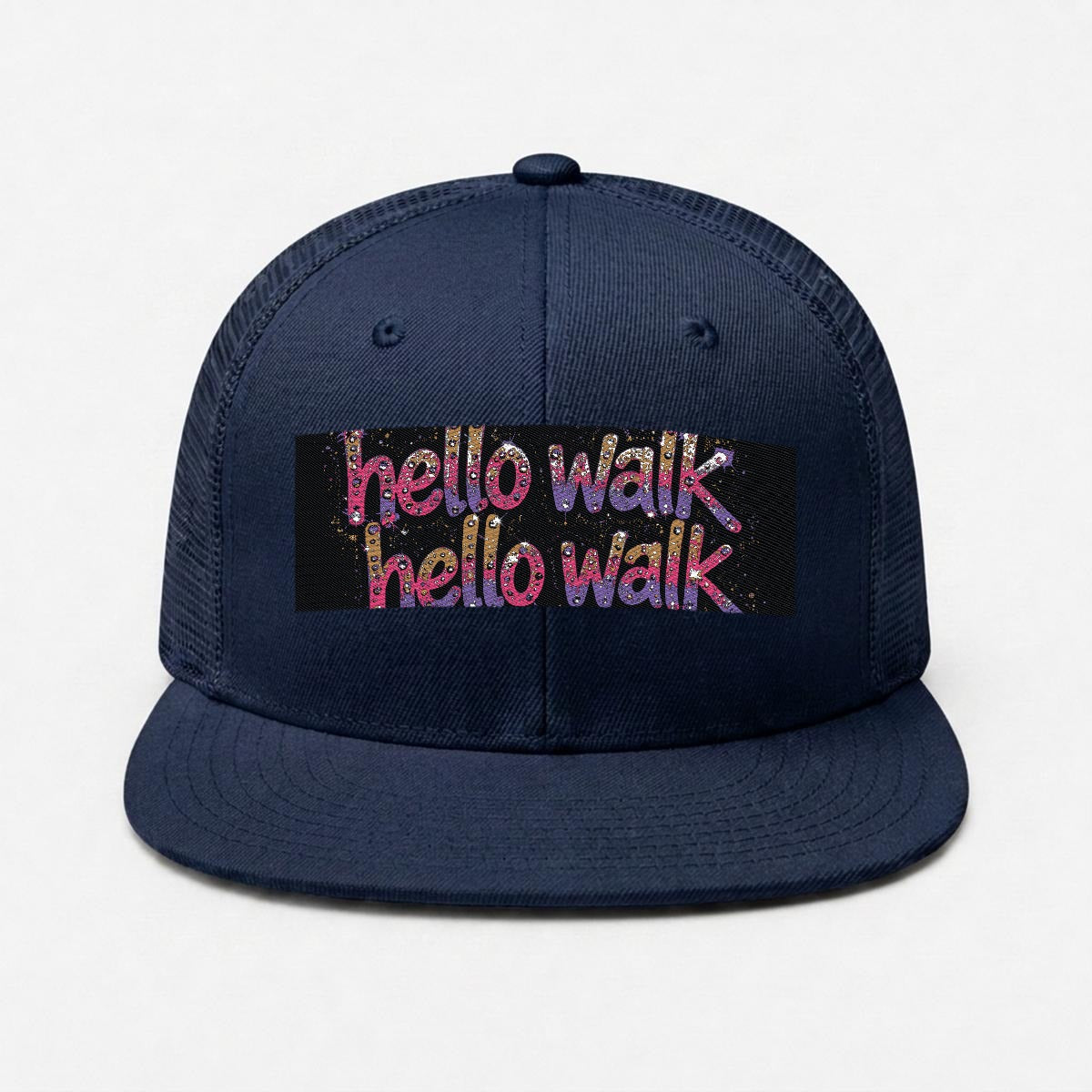 Embroidery Flat-Brim Mesh Cap