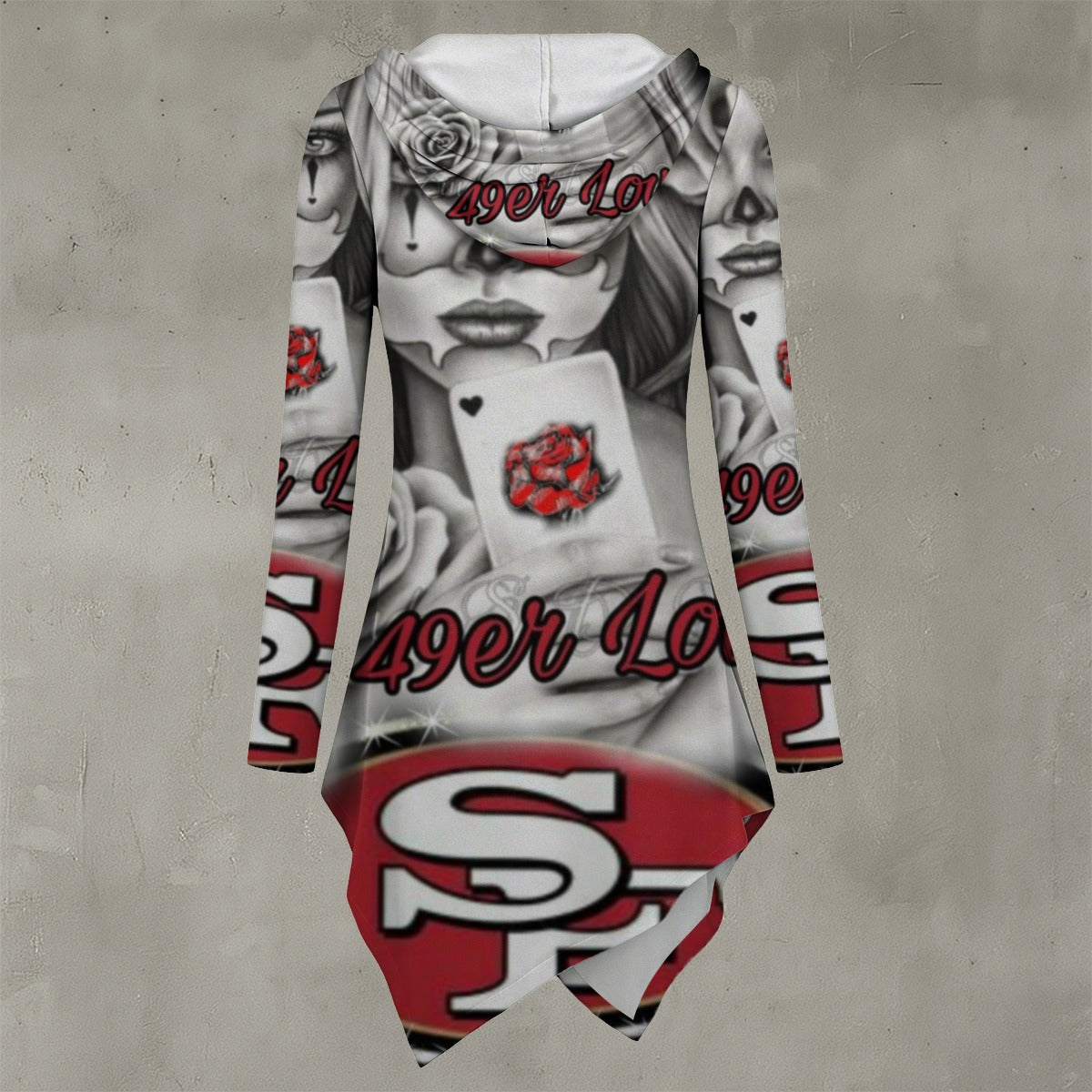 All-Over Print Women's Asymmetric Hem Hoodie