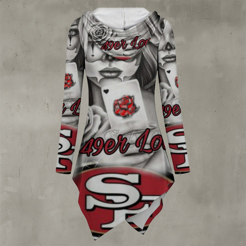 All-Over Print Women's Asymmetric Hem Hoodie