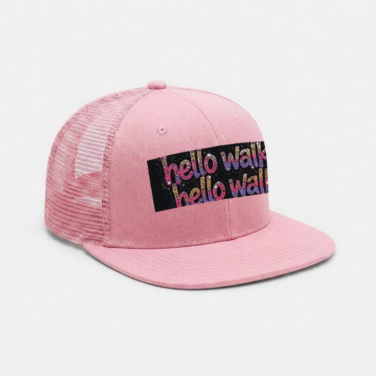 Embroidery Flat-Brim Mesh Cap