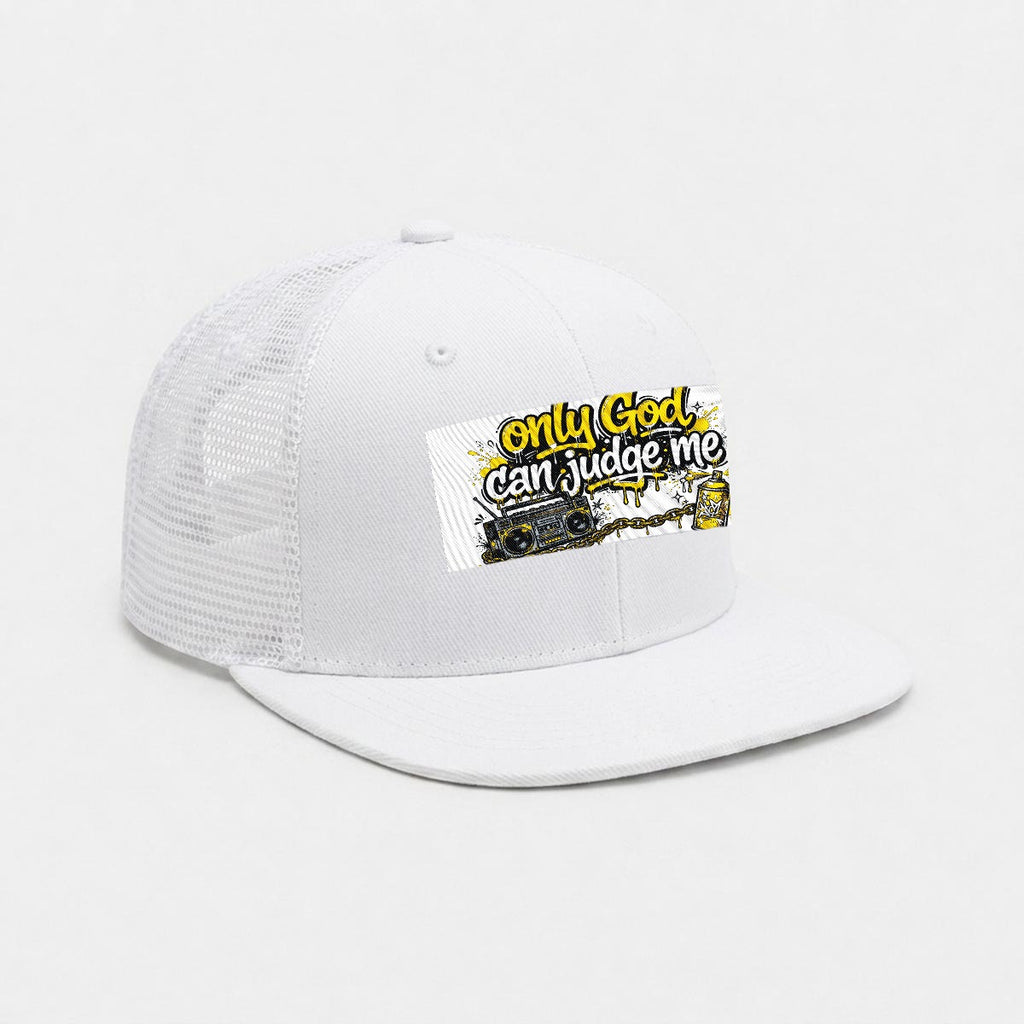 Embroidery Flat-Brim Mesh Cap