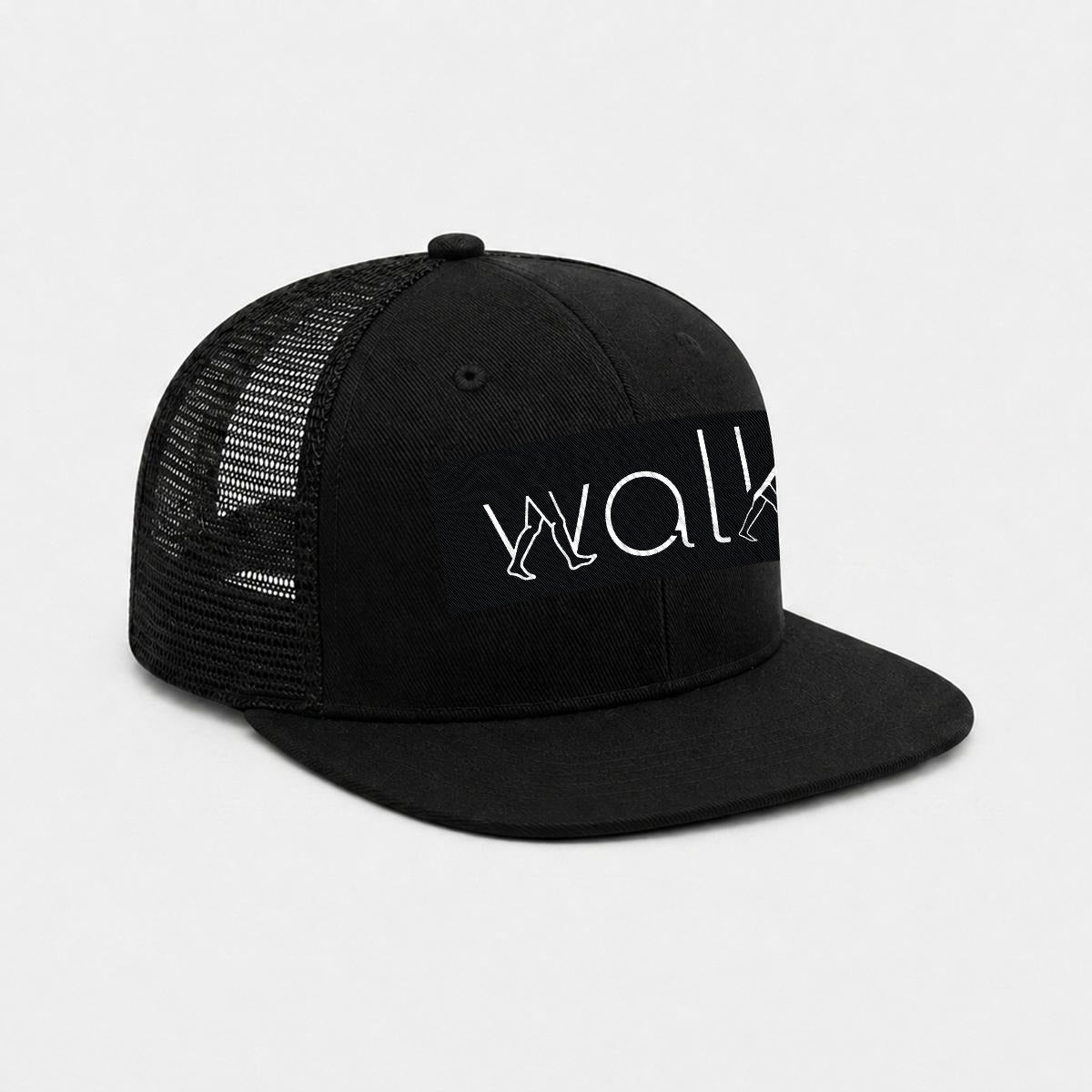 Embroidery Flat-Brim Mesh Cap