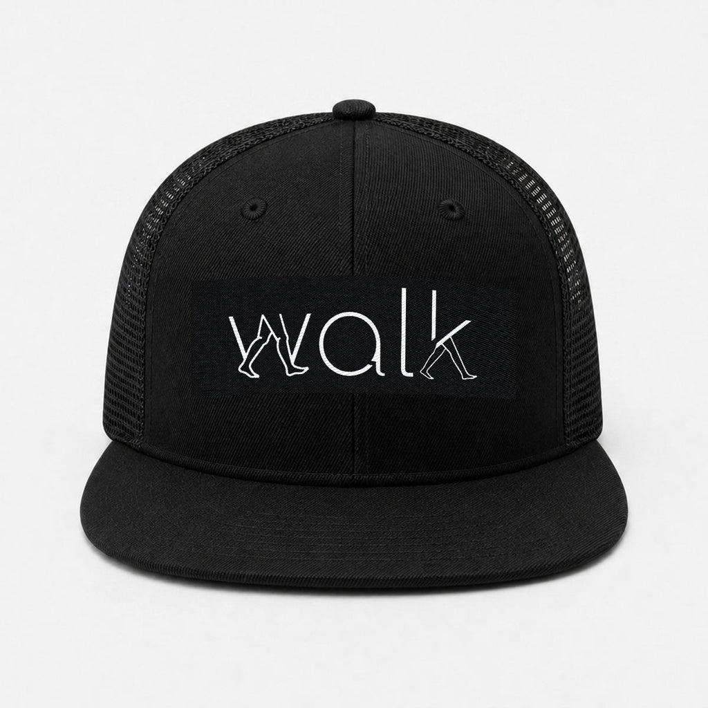Embroidery Flat-Brim Mesh Cap