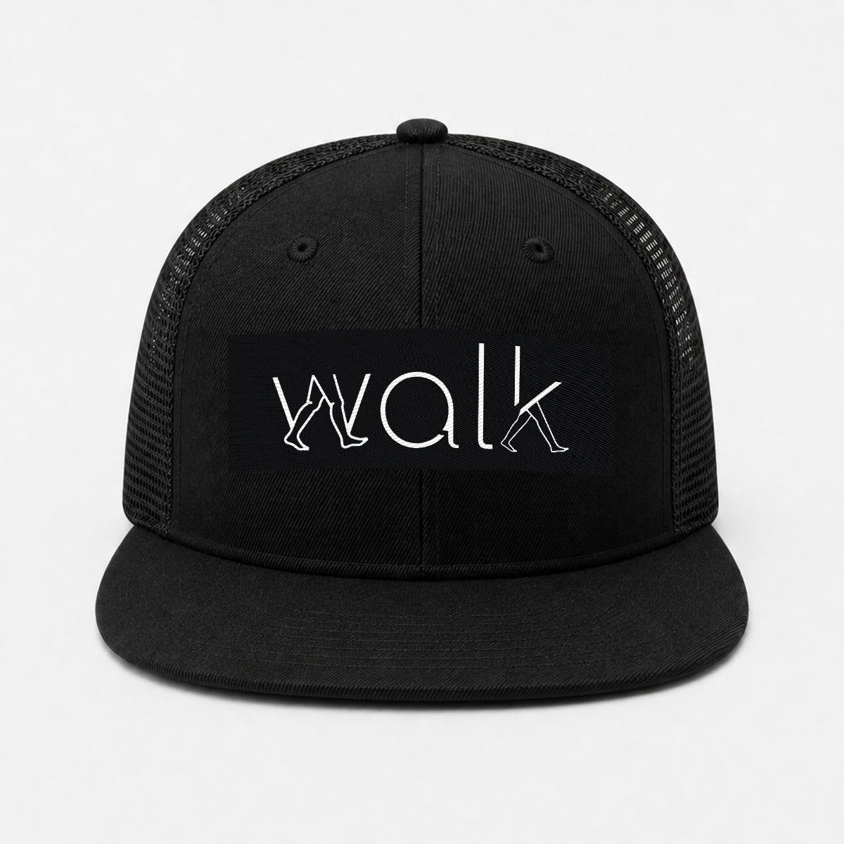 Embroidery Flat-Brim Mesh Cap