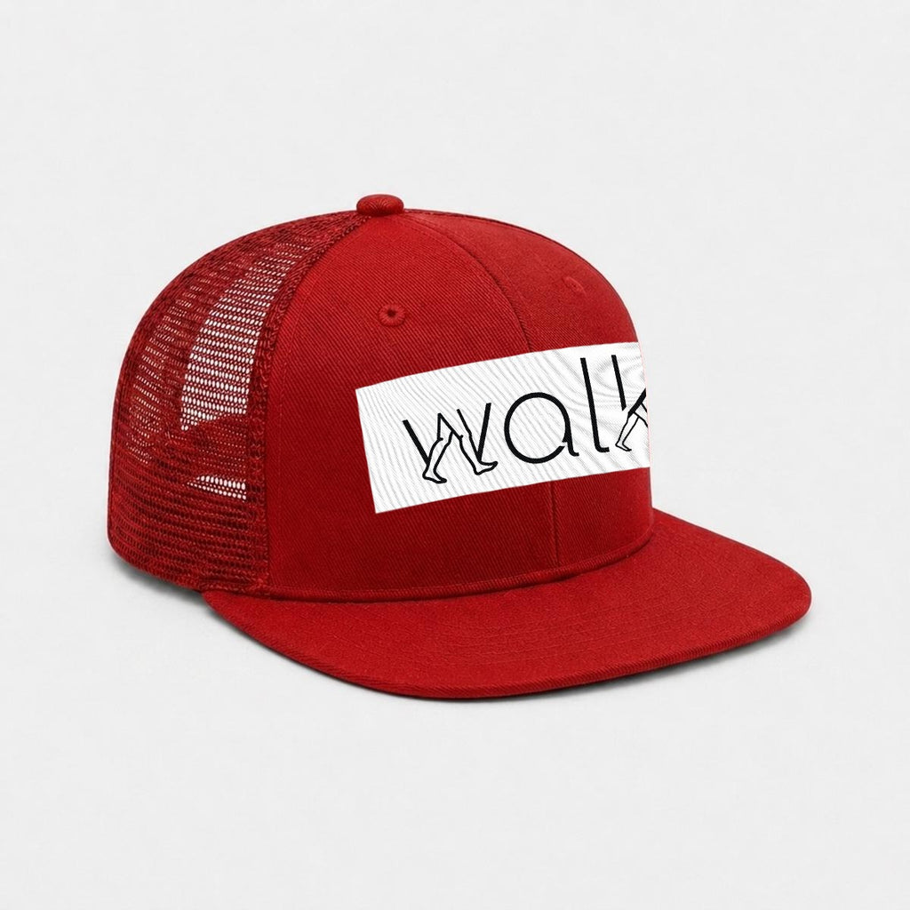 Embroidery Flat-Brim Mesh Cap