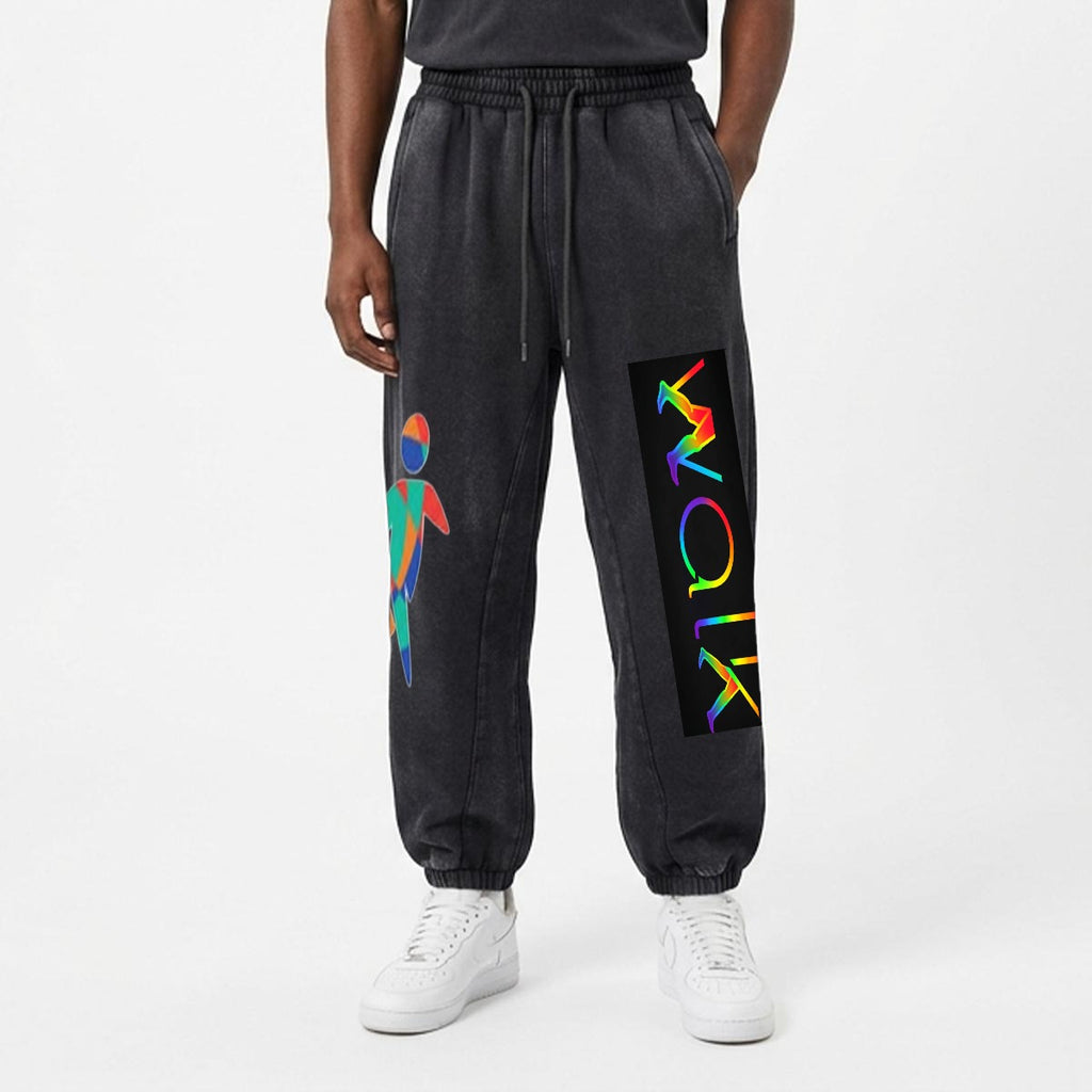 Heavyweight Fleece-Lined Washed Jogger Pants for Men|355GSM DTF