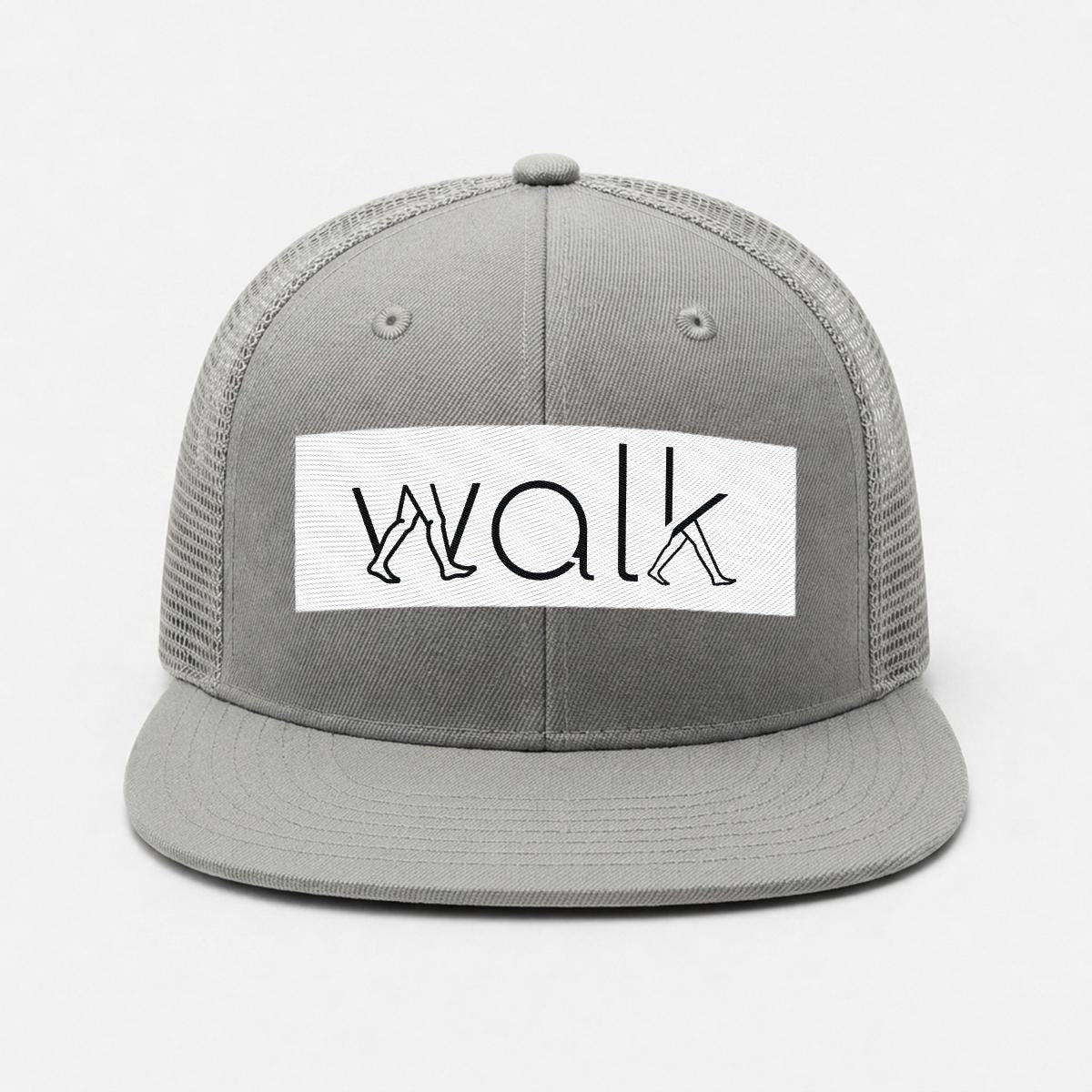 Embroidery Flat-Brim Mesh Cap